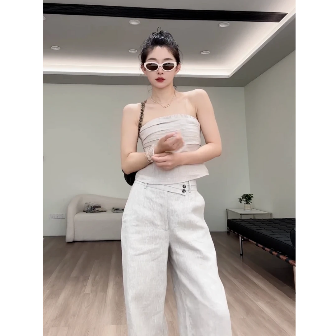 【RUNAWAY REALIST】全亚麻纯欲性感抹胸上衣 S411