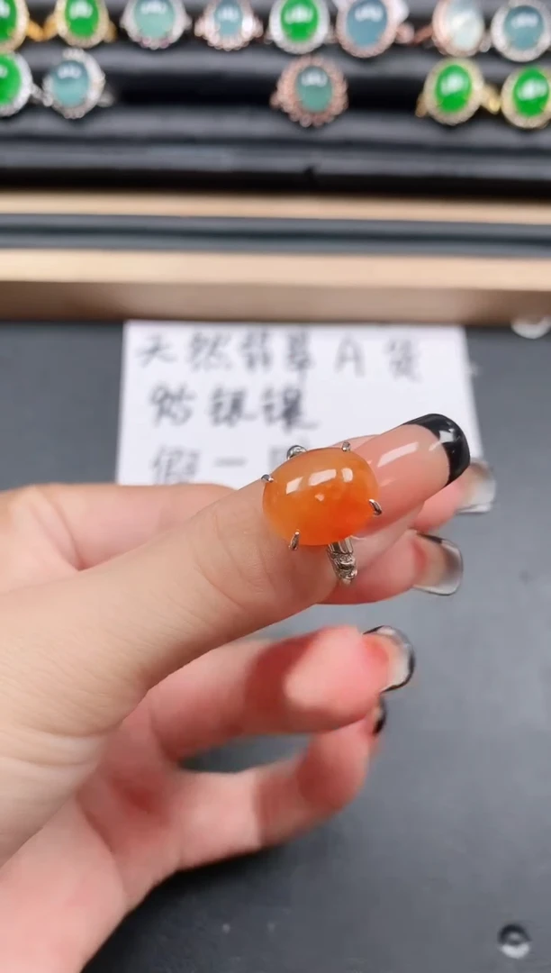 翡翠戒指银S925镶嵌11111