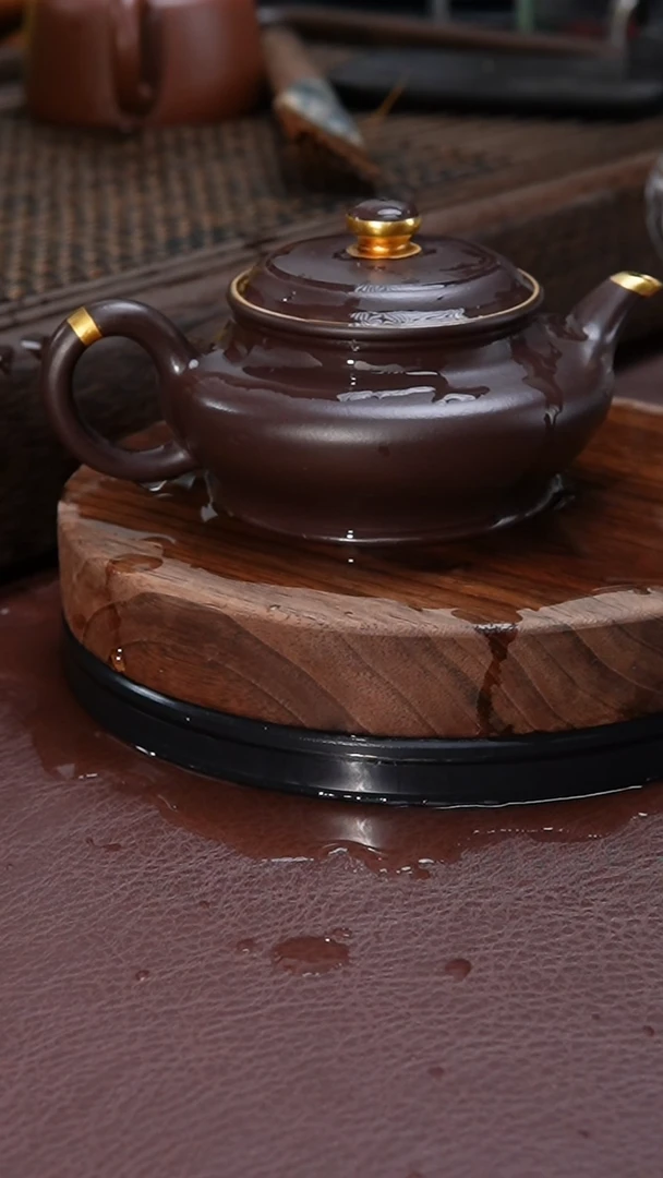 【闪购商品】紫砂茶壶描金水扁紫砂壶