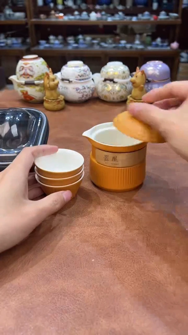 真的很便宜会开片的旅行茶具