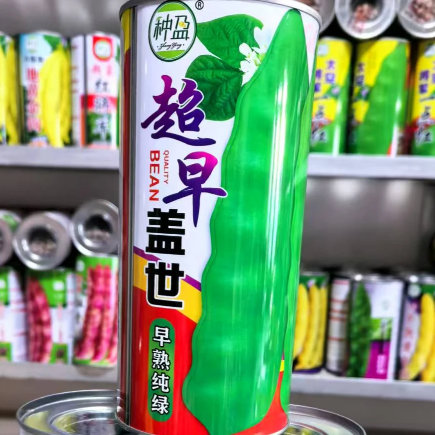 种盈超早盖世豆角种子铁盒装