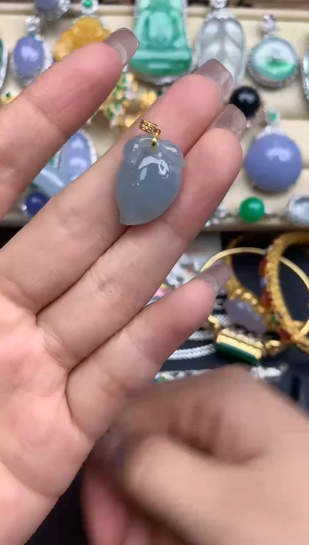 颈饰18K金镶嵌翡翠145-中国好珍宝