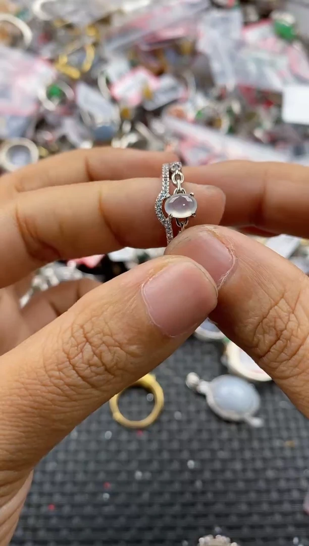 银S925镶嵌戒指翡翠12                  7