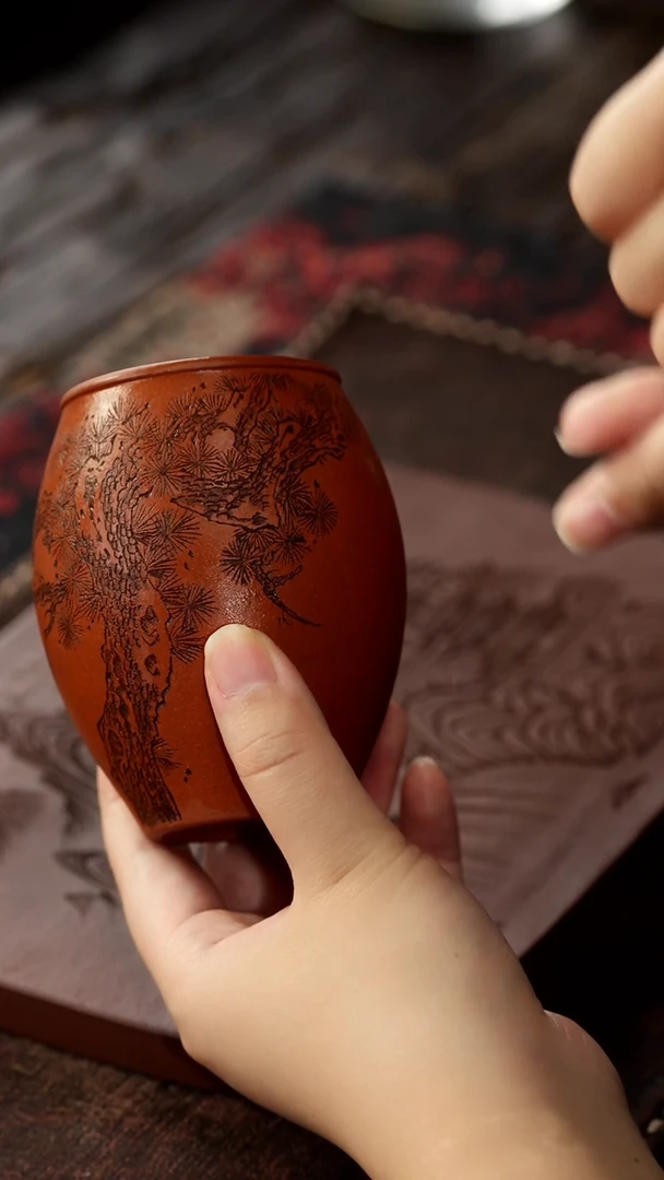 茶杯紫砂非遗茶器-松杯