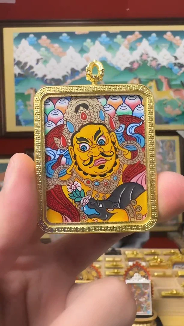 吊坠黄c-热贡纯手绘-刀刀