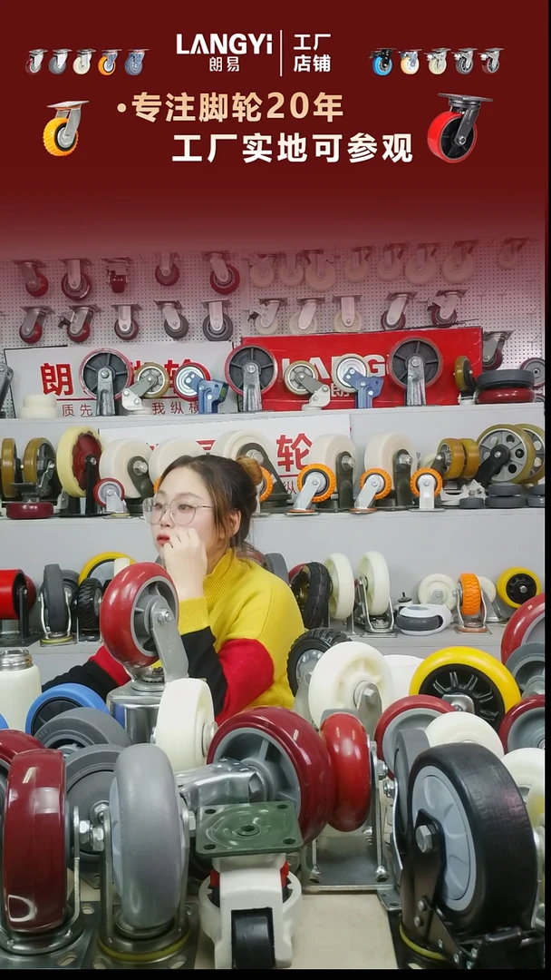 4寸中型蓝轮2个定向+2个万向