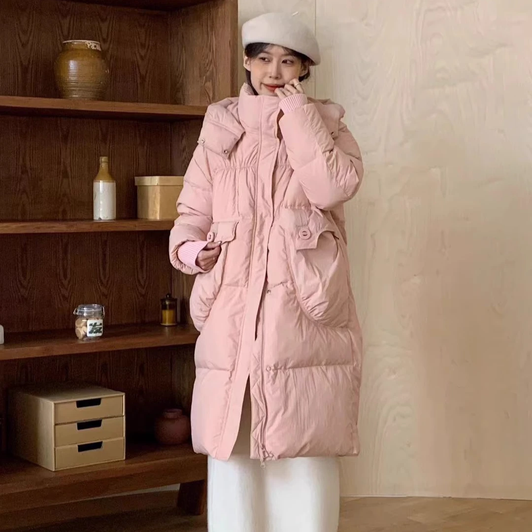 加厚超值冬季超值潮流百搭束腰手套长款羽绒服.FZ
