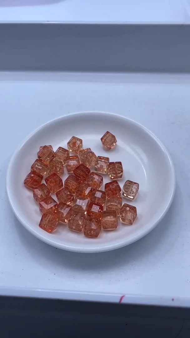 颈饰未镶嵌水晶W3315金橙色碧玺10mm*10颗