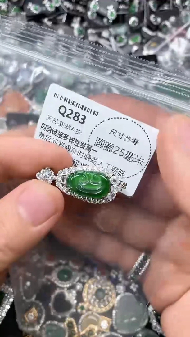 翡翠未镶嵌颈饰Q283吊坠