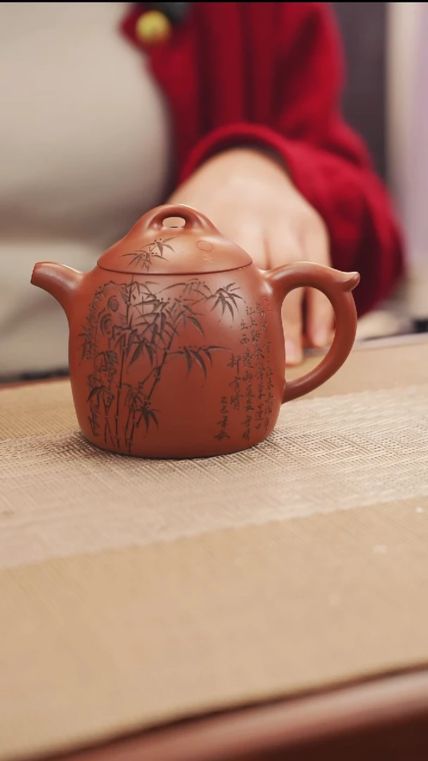 原矿红皮龙秦权紫砂壶29