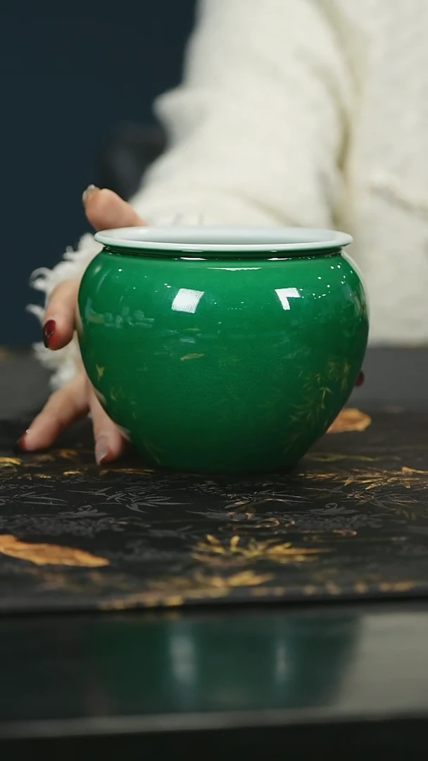 【闪购商品】瓷堂里郎窑翡翠绿水洗