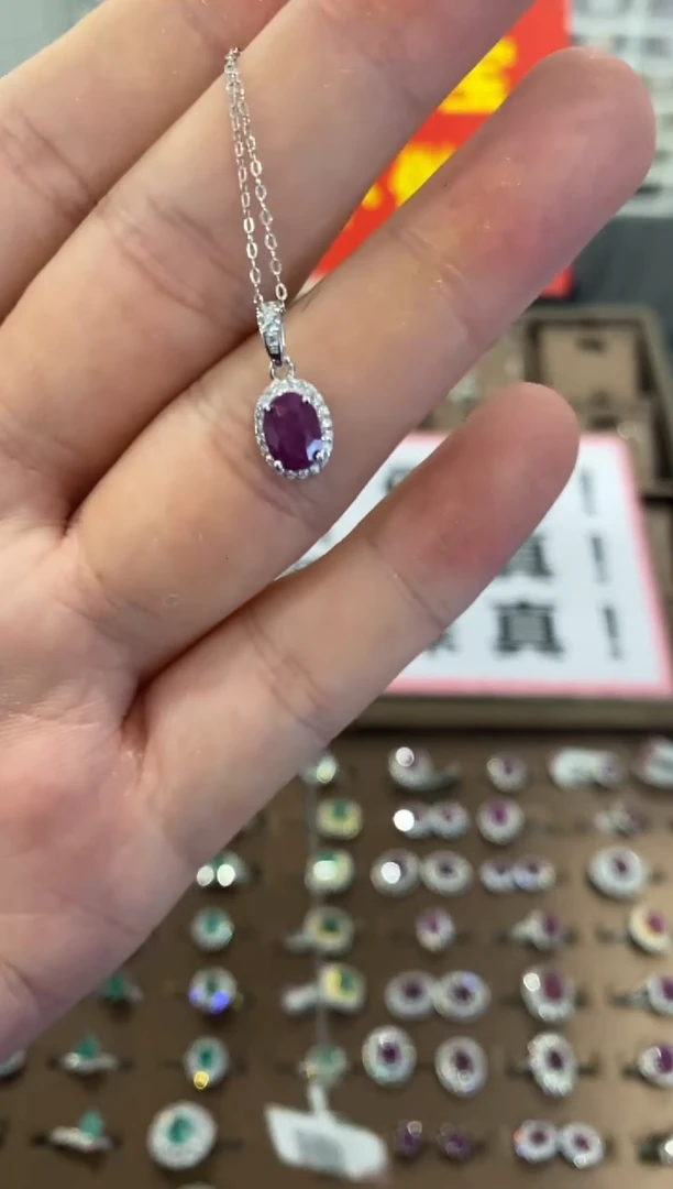 颈饰银S925镶嵌红宝石1