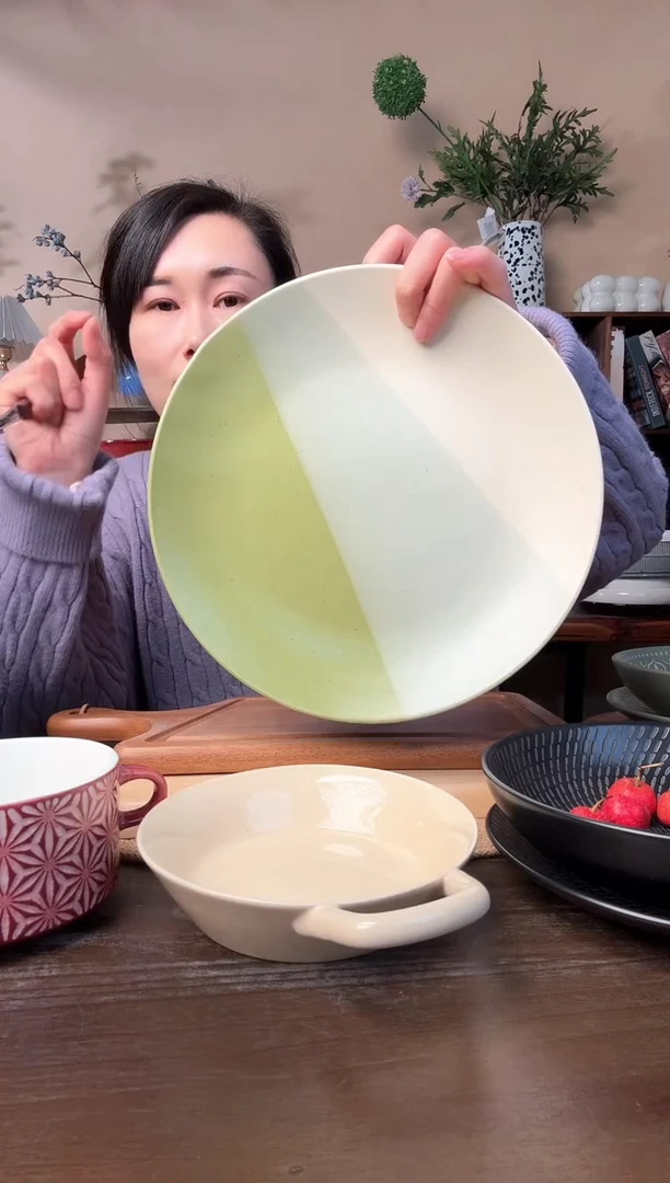 10.5英寸拼色麻点大盘微瑕