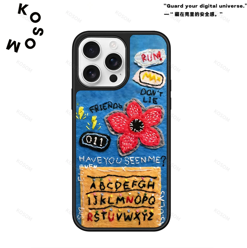 怪奇物语-编织风磨砂磁吸黑边苹果16promax/15小众高级防摔17pro