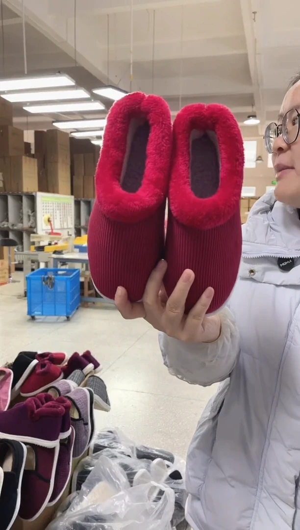 红色毛圈棉鞋37码