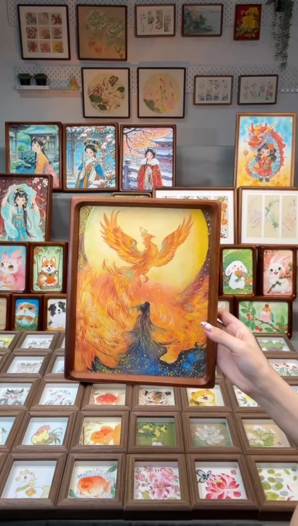 国画凤凰涅槃 手绘国画10