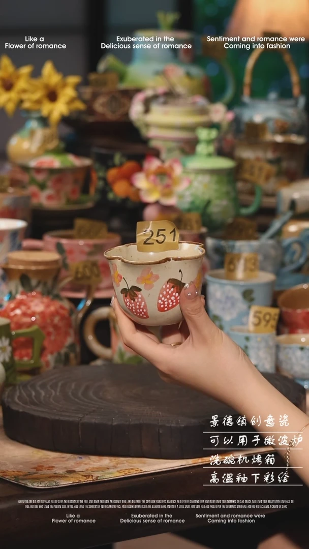 陶瓷251景德镇高温釉下彩绘设计师款式