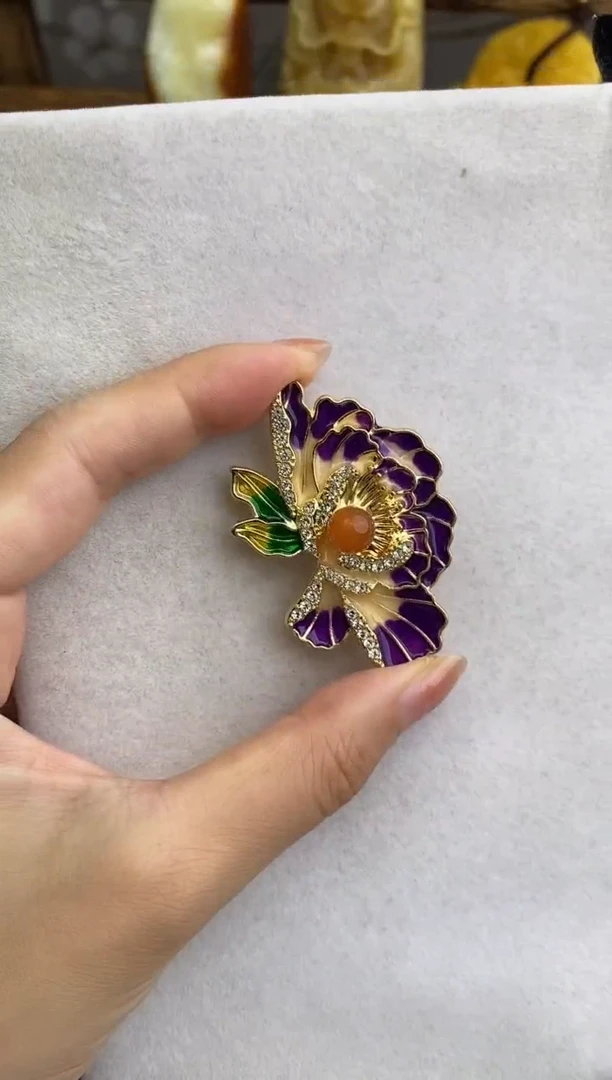 南红玛瑙胸针未镶嵌10612091-胸针 多样性发一个