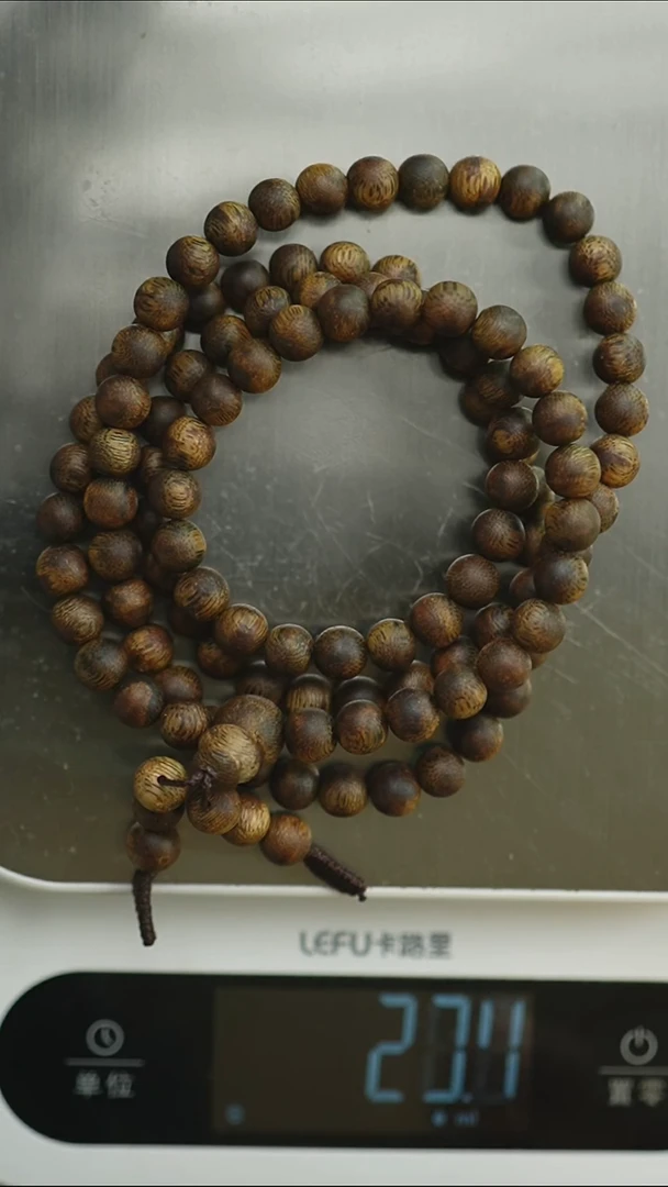 手串沉香7mm圆珠多圈绿奇楠留疤虫漏95沉