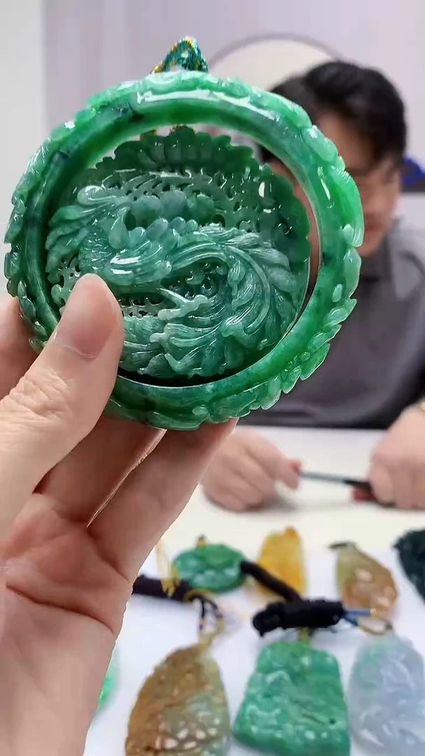 定制翡翠未镶嵌5060zm-毛货手镯（58圈）123