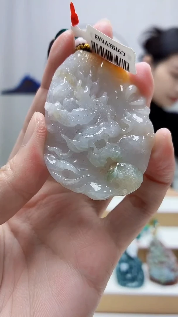 未镶嵌定制翡翠4812zm-毛货挂件31龙牌