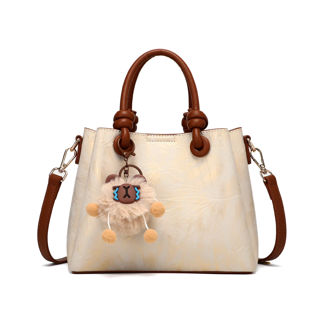 House Kelly【日照金山】 新款时尚百搭手提单肩包H012金棕色