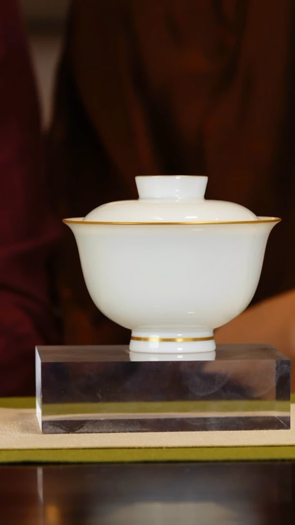 月亮好物推荐徐窑@@描金玉泥胎二才盖碗