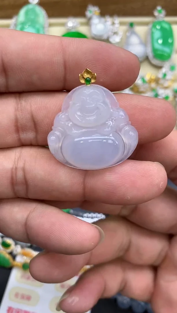 颈饰18K金镶嵌翡翠138-中国好珍宝