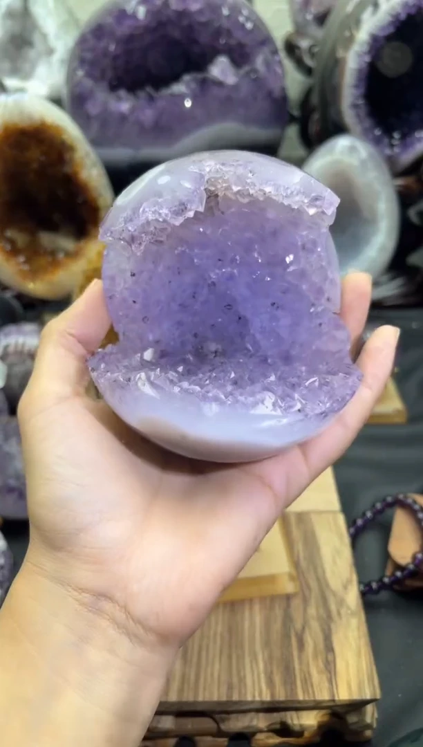 未镶嵌大型摆件（非配饰）紫晶327号开口笑
