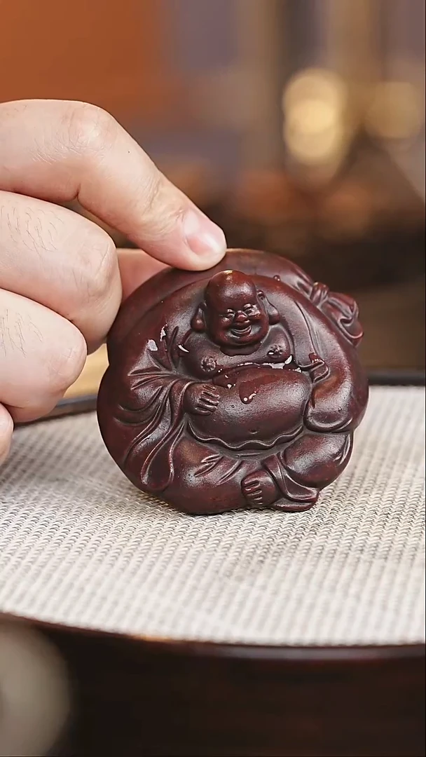 茶杯紫砂宜兴紫砂 茶宠 弥勒