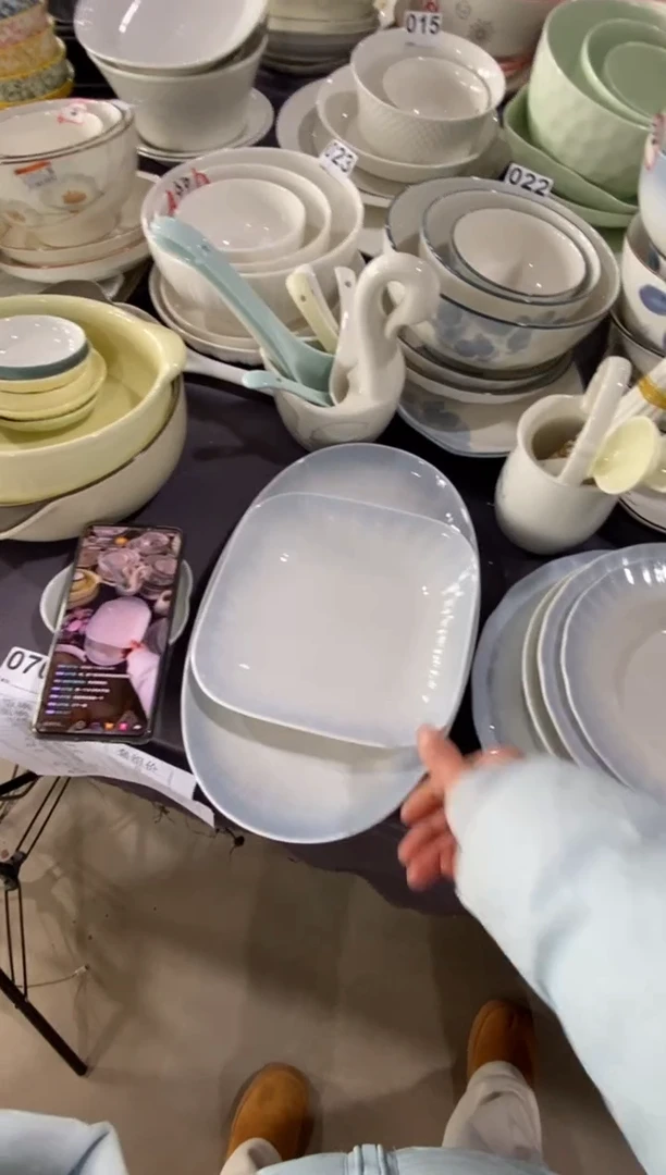 瓷水墨渐染1个方盘1个鱼盘1个10寸大盘