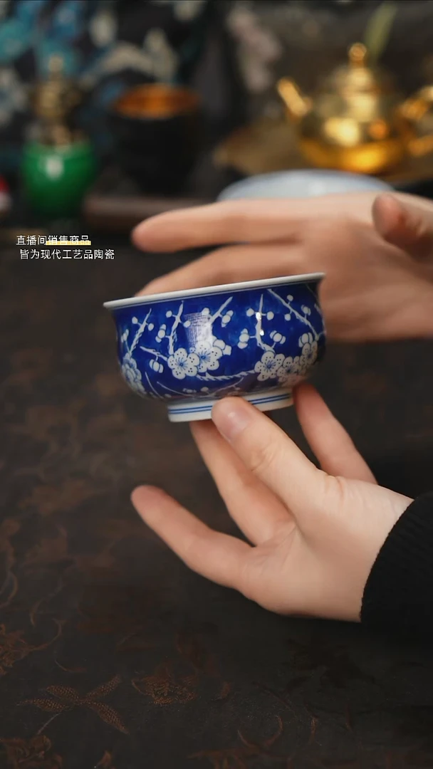 杯景德镇陶瓷杯碗柴烧多人