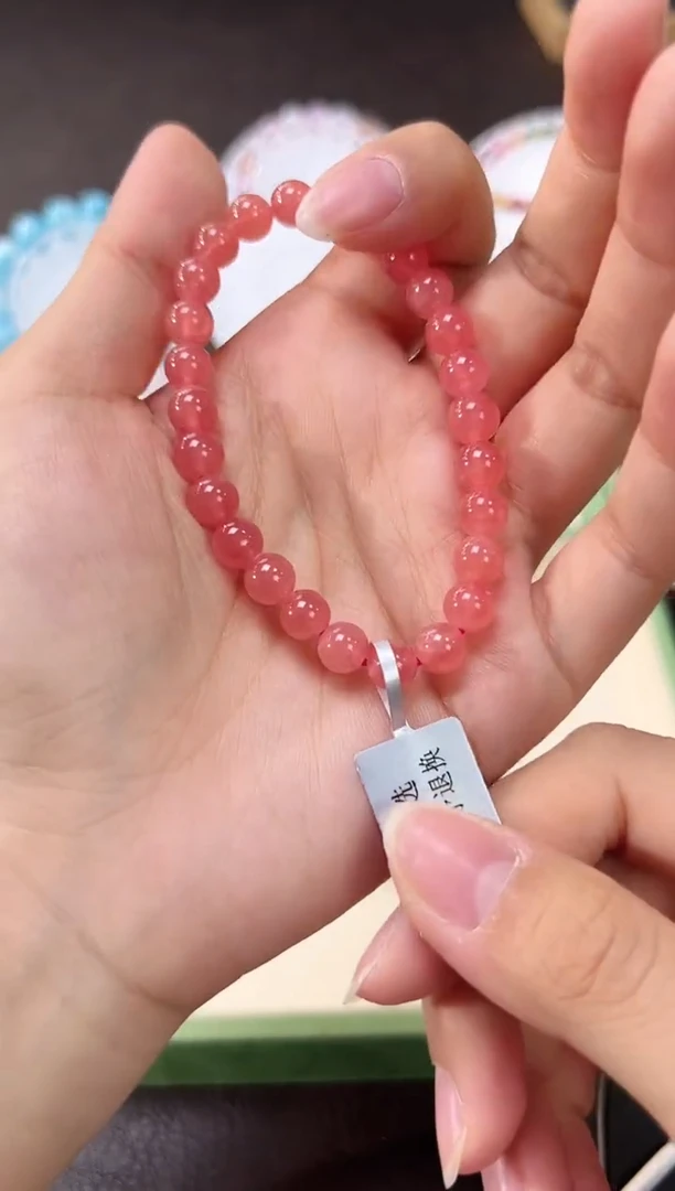 未镶嵌菱锰矿（红纹石）手链悦634  约mm
