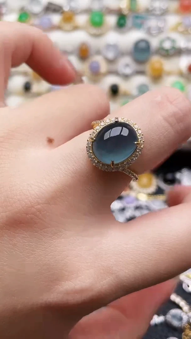 银S925镶嵌戒指翡翠99