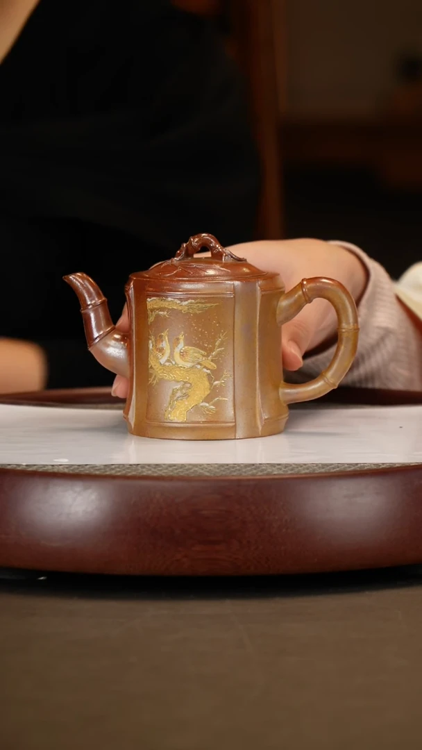 【闪购商品】紫砂茶壶【杨建英】红金砂高竹  300CC