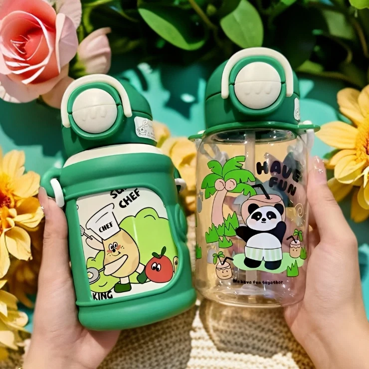 【买一送一 加2条背带】开学季福利卡通儿童316不锈钢材质双饮杯2