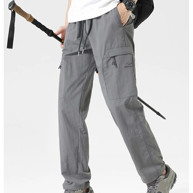 德尔惠夏季薄款工装休闲裤男士新款潮流户外宽松直筒长裤拒水裤子