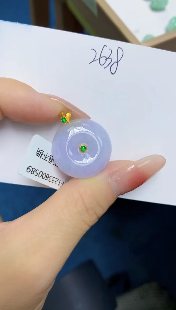 翡翠18K金镶嵌颈饰 天然缅甸翡翠A货