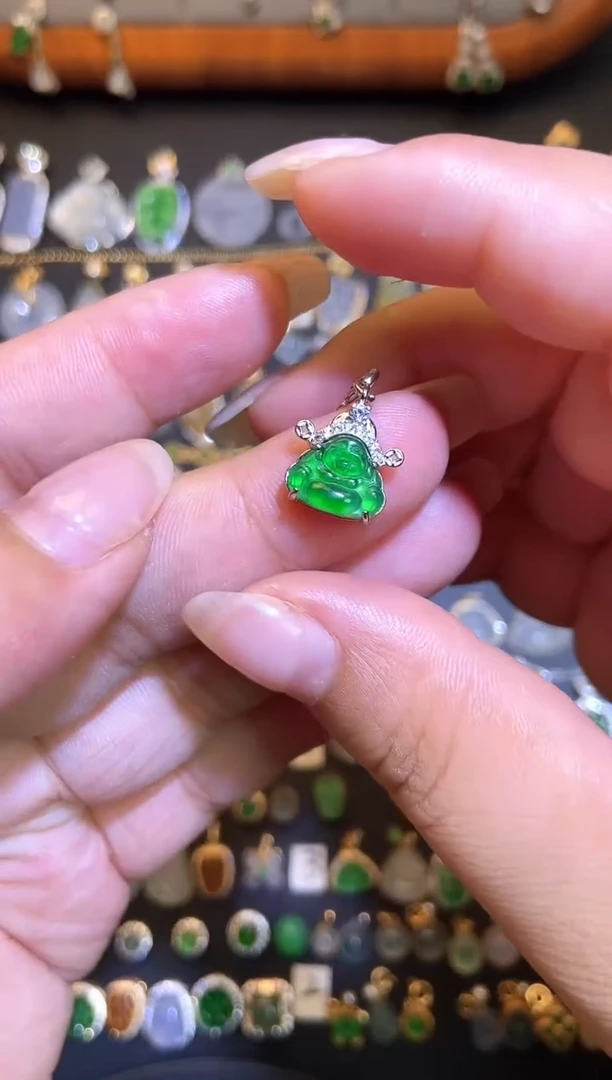 翡翠银S925镶嵌吊坠(不含链)1