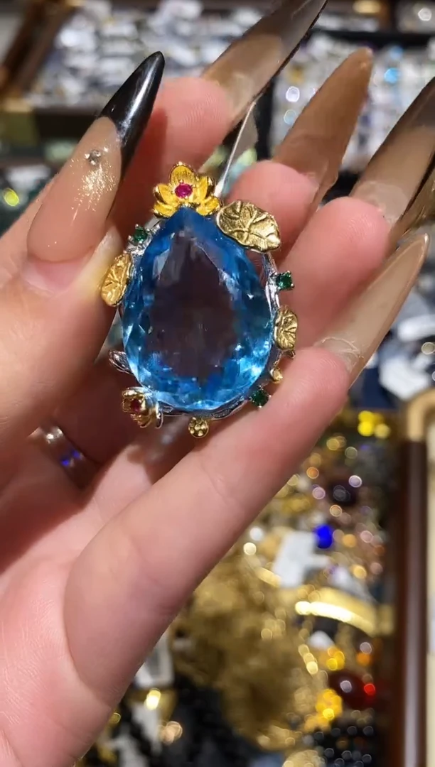 吊坠(不含链)银S925镶嵌托帕石楚楚珠宝中古甄选不退换