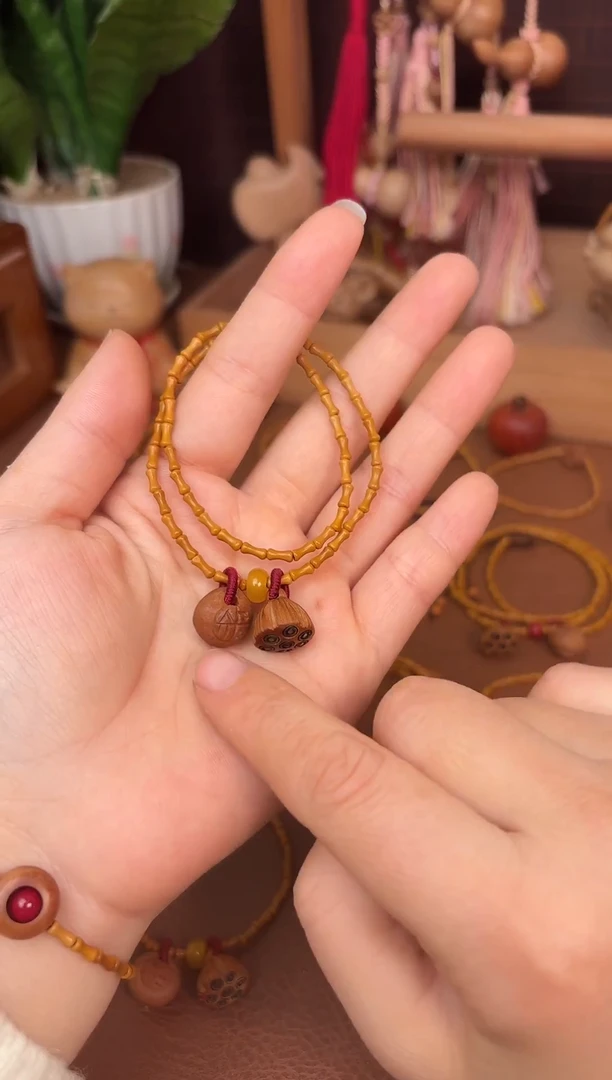手串桃核双圈好运莲莲竹节跑环