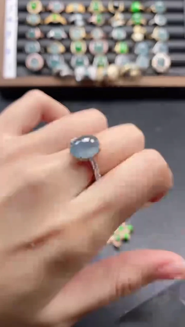 银S925镶嵌戒指翡翠51511