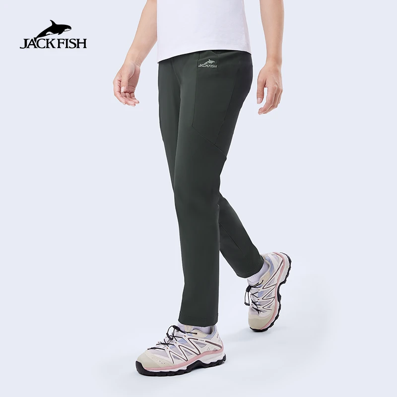 JACKFISH男女同款春秋季透气耐磨户外运动凉感长裤-28