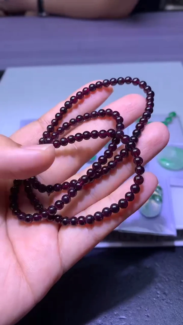 未镶嵌手链石榴石落**萧净货