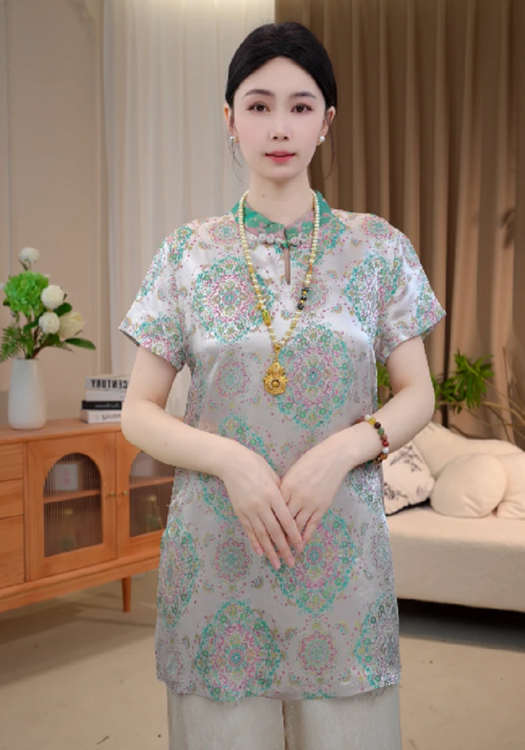 【称心如意】双面夏季时尚中长国风上衣2025B5789-瑾玉