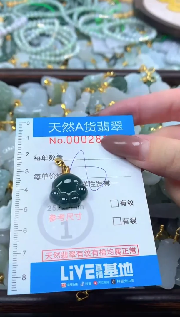 颈饰未镶嵌翡翠净货挂件-2813