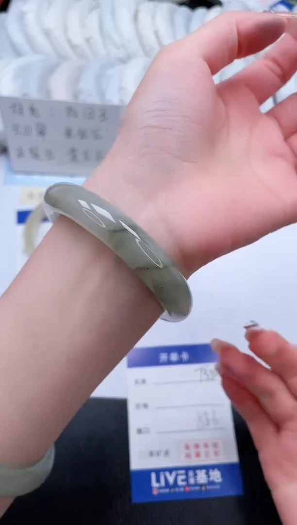 【闪购商品】石英质玉手镯未镶嵌T350-56.6