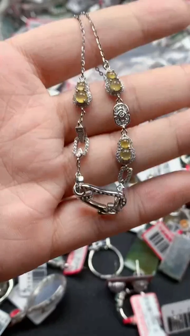 银S925镶嵌戒指翡翠天然A货缅甸翡翠