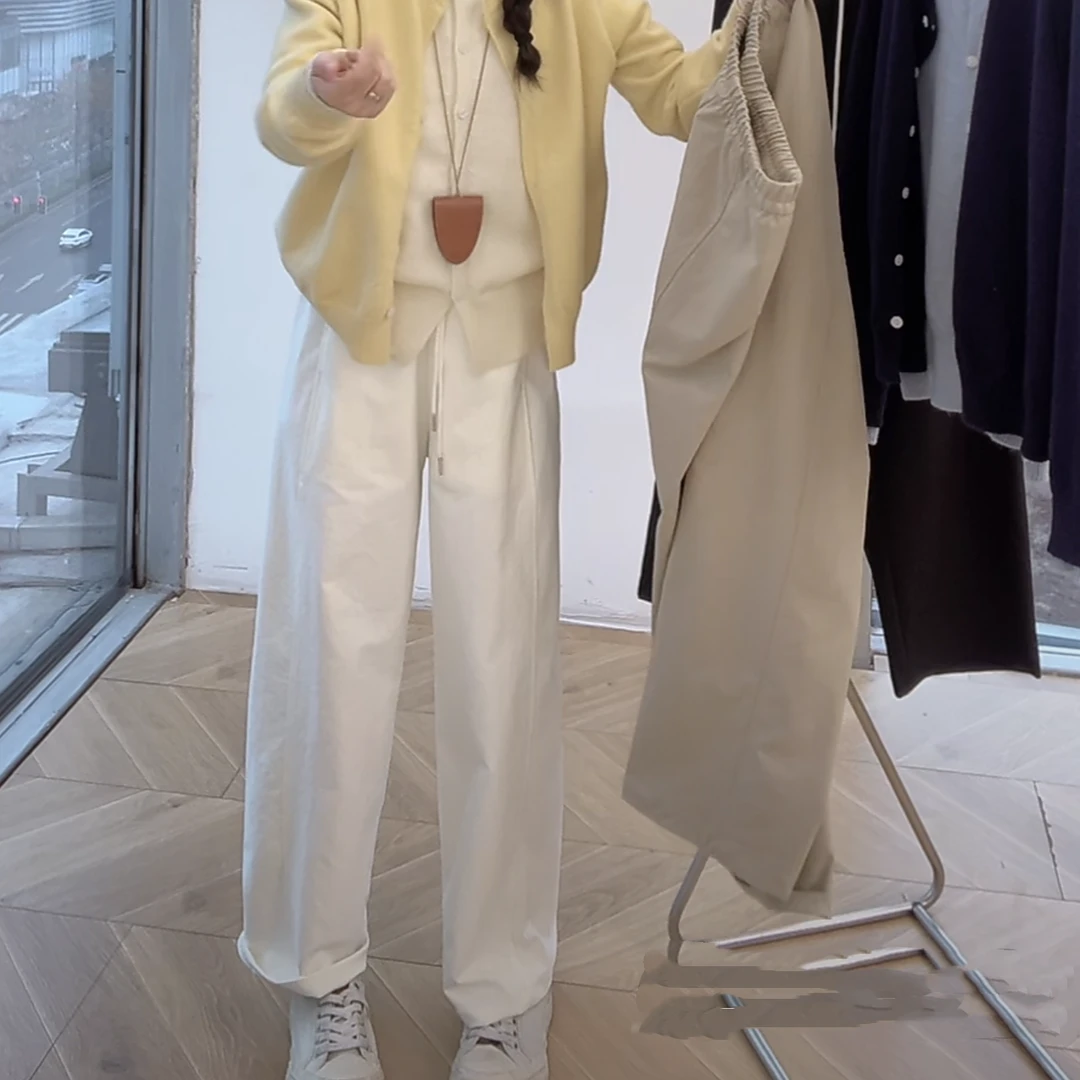 韩版显瘦软糯亲肤透气抗起球直筒裤女2025新款春夏高腰时尚阔腿裤