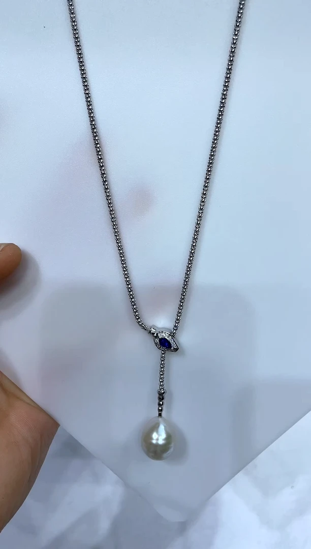 海水珍珠银S925镶嵌吊坠(赠链)海水珍珠